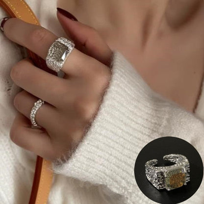 Minimalist 925 Silver Ring for Women Fashion Creative Irregular Geometric Aestethic Open Rings Birthday Party Jewelry Gift